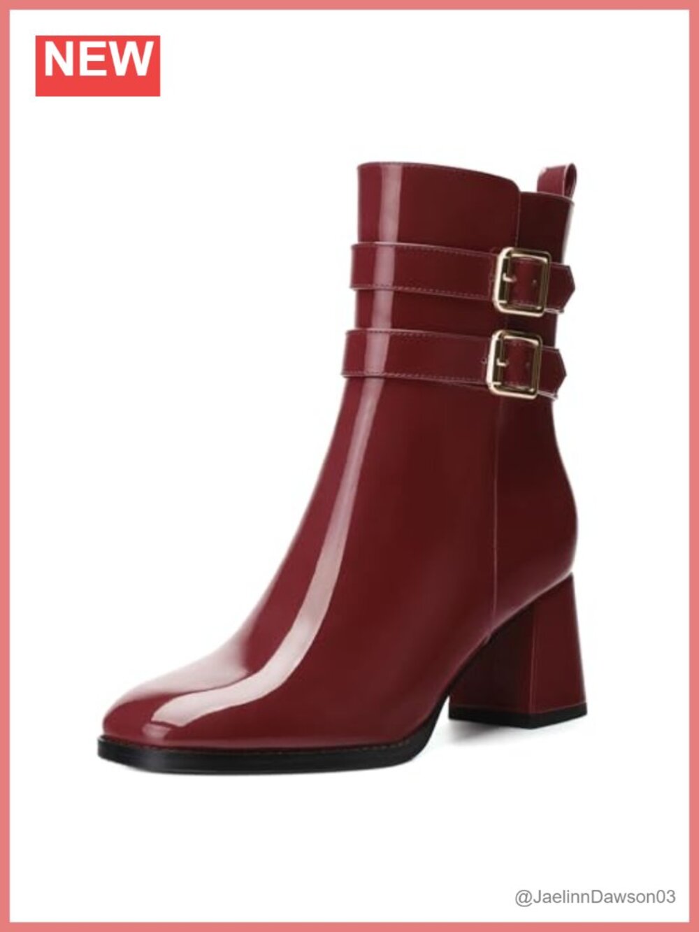 Chunky High Heel Boots - Square Toe Ankle Booties with Block Heel